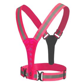 LED Løbevest med lys Pink genopladelig