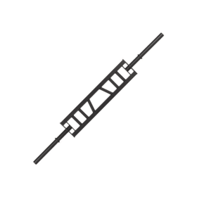 Sort Swiss bar med flere grebsmuligheder til styrketræning. Robust design med forskellige håndtagsvinkler.