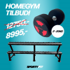 HOMEGYM TILBUD! Pris nedsat fra 12750,- til 8995,-. Håndvægt (2-20KG) og vægtreol. SPORTYFIT.