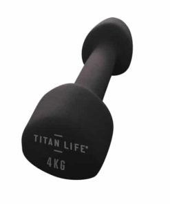 Sort håndvægt på 4 kg fra Titan Life PRO med en blød overflade og afrundede kanter.