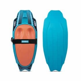 Jobe Slash Kneeboard Teal har en teal-farvet base med en orange knæpude og en sort justerbar strop.