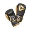 Reebok sorte boksehandsker med guld accenter og logo. Solidt design med velcro lukning.