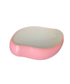 Krystal Hårfjerner Premium Pink har en glat, oval form med en lyserød kant og en hvid overflade.