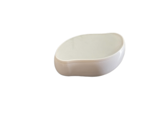 Krystal Hårfjerner Premium Hvid har en glat, oval form og er hvid i farven med en let buet overflade.