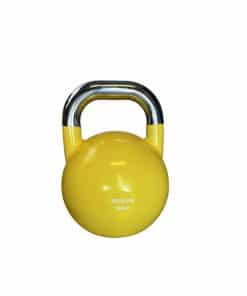 Gul kettlebell med vægtangivelse