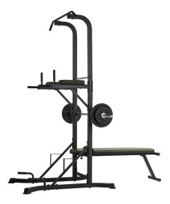 Tunturi PT60 Multi Power Tower til styrketræning med pull-up bar, dip station og vægtstangsholder.