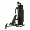 TUNTURI HG80 Multimaskine Homegym med justerbar bænk, vægtskiver og pulleysystem til alsidig træning.