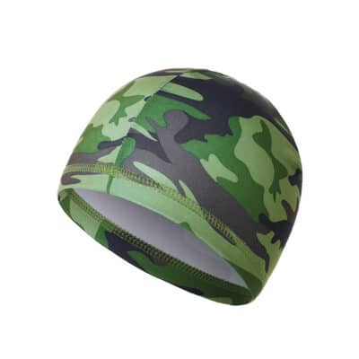 Camouflage badehætte i grønne nuancer