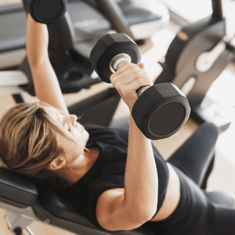 a girl traning in gym