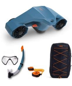 Underwater scooter med maske, snorkel, remme og taske