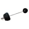 En vægtstang med sorte vægtskiver. Weight Set fra Titan Life
