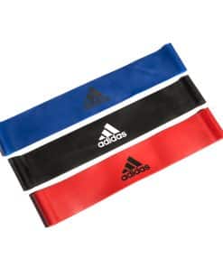 Tre farvede træningselastikker fra Adidas