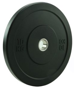 Sort vægtplade med 10 kg markering.
