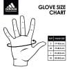 Diagram over handskestørrelser med oplysninger fra Adidas.