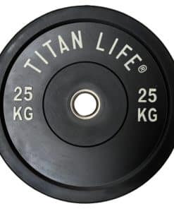 Sort vægtskive med teksten Titan Life og 25 kg
