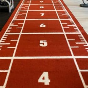ErgoGrass Prowler Sled Track, Jason Type A, 15 mm, 2x16 m, rød med tuftet/vævet design i hvid farve
