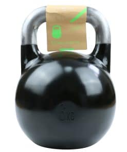 Sort kettlebell med etiket