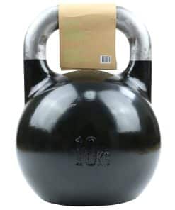 Sort kettlebell med vægtangivelse på 10 kg