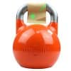Orange kettlebell med metalhåndtag