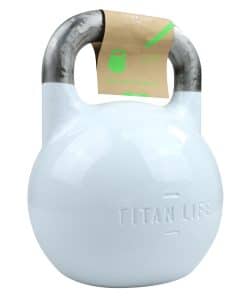 Hvid kettlebell med håndtag