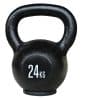 Sort kettlebell med vægtangivelse på 24 kg.
