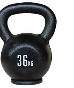 Sort kettlebell med vægtangivelse 36 kg