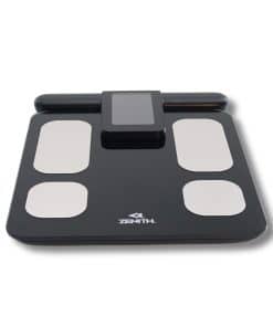 Sort elektronisk bodyscanner badevægt med firkantede sensorer