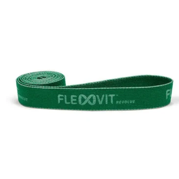 Grøn Flexovit slibebånd rullet op.