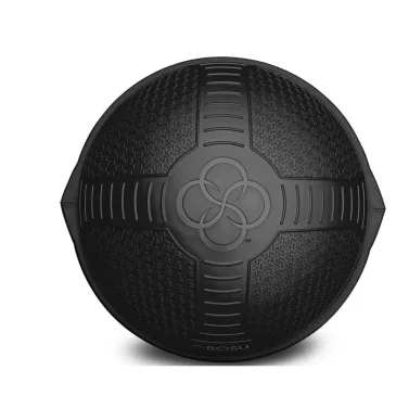 Sort BOSU Balance Trainer med mønstret overflade.