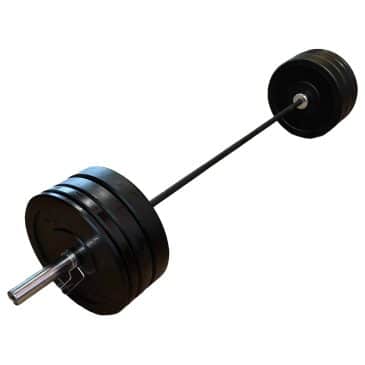 Vægtstang med sorte vægtskiver