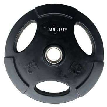 Sort vægtplade med Titan Life logo